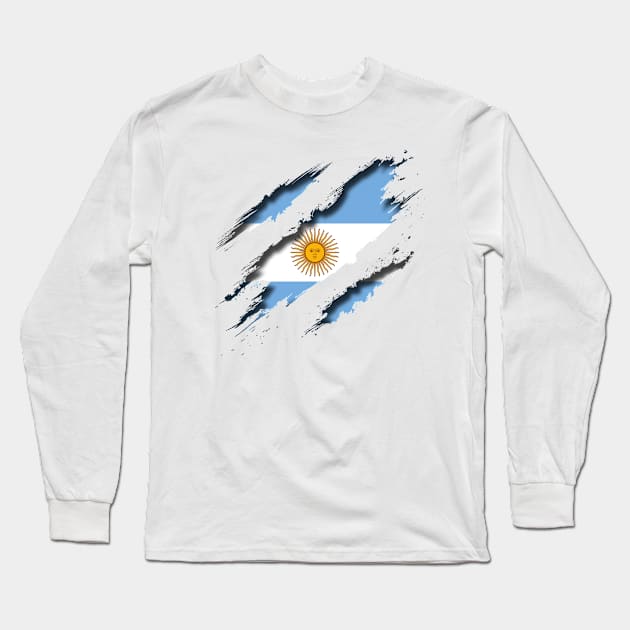 Argentina Shredding Long Sleeve T-Shirt by blackcheetah